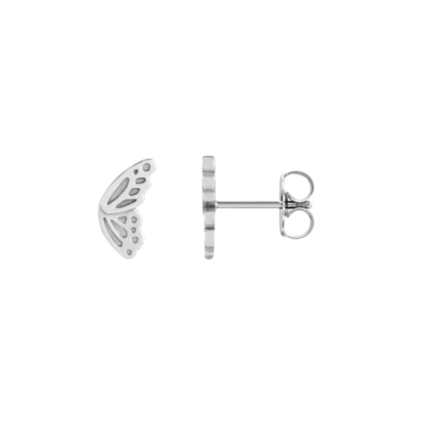 14K Butterfly Wing Stud Earrings - Image 3