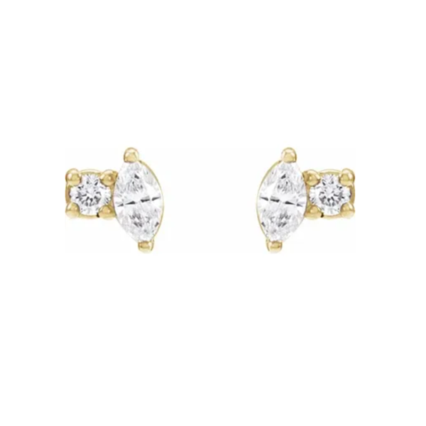14K .08 CTW Natural Diamond Earrings - Image 2