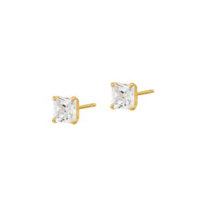 14K Square CZ Studs