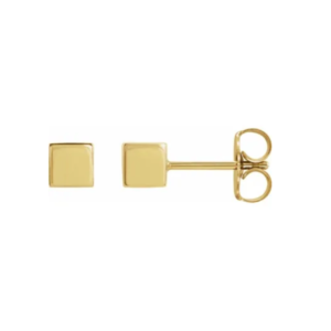 14K Cube Earrings