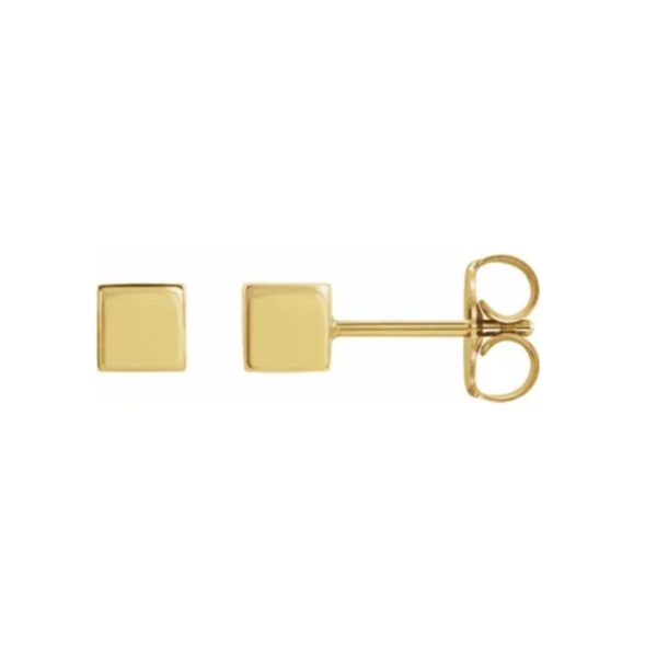 14K Cube Earrings