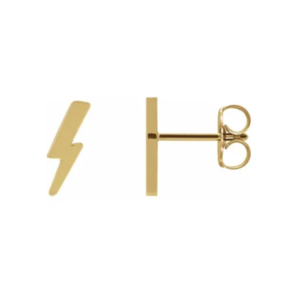 14K Tiny Lightening Bolt Earrings