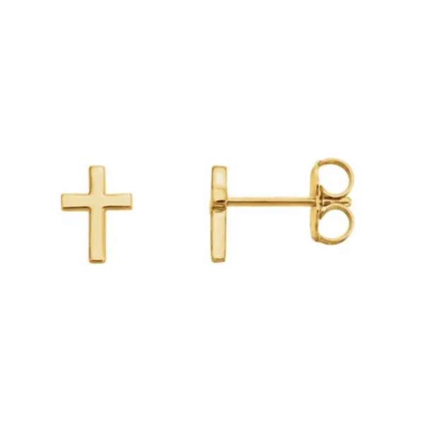 14K Cross Earrings