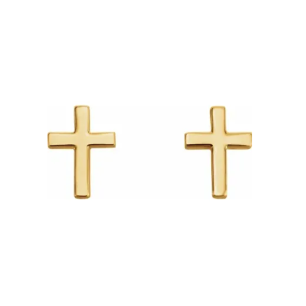 14K Cross Earrings - Image 2
