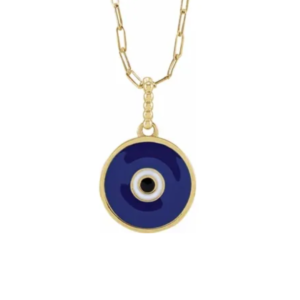 Blue Enamel Evil Eye Necklace