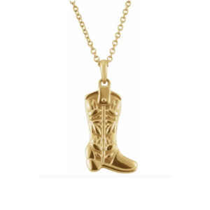 14K Western Boot Necklace