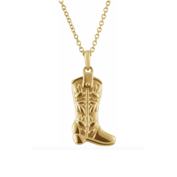 14K Western Boot Necklace
