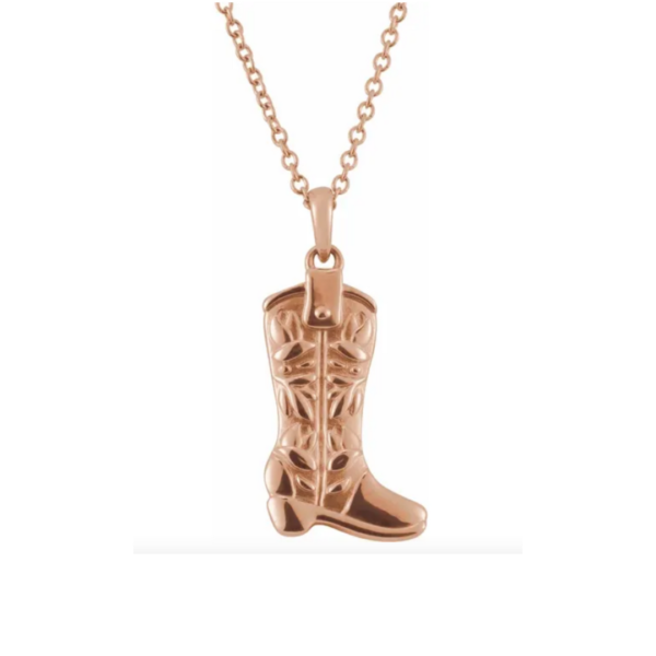 14K Western Boot Necklace - Image 2