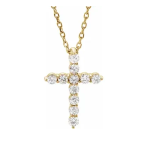 10K Lab-Grown Diamond Cross Necklace