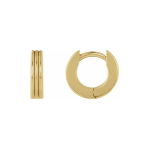 14K Hinged 10 mm Huggie Hoop Earrings