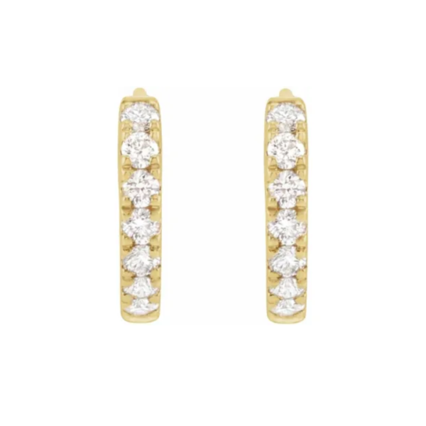 14K Gold 1/5 CTW Lab-Grown Diamond Hoop Earrings - Image 2