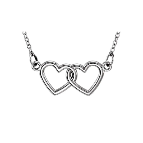 Tiny Double Heart Necklace - Image 2