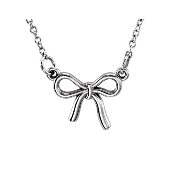 Tiny Knotted Bow Necklace - Image 2