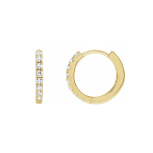 14K Gold 1/5 CTW Lab-Grown Diamond Hoop Earrings