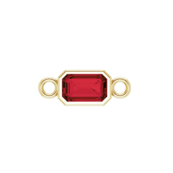 10K Emerald Bezel Set Link (Permanent Jewelry) - Image 2