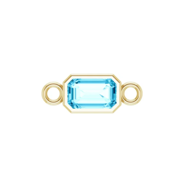 10K Emerald Bezel Set Link (Permanent Jewelry) - Image 4