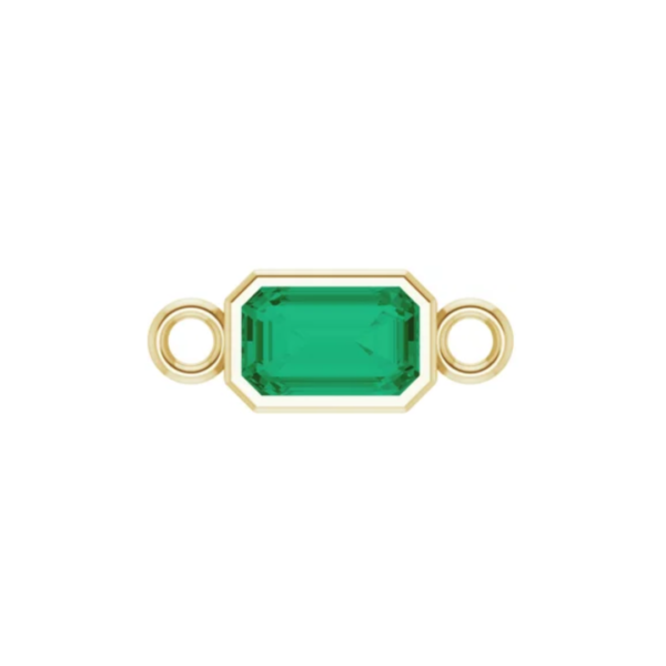 10K Emerald Bezel Set Link (Permanent Jewelry) - Image 5