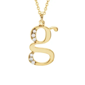 14K Gold .025 CTW Natural Diamond Lowercase Initial Necklace