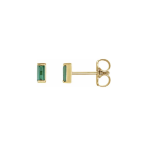 14K Yellow Natural Green Tourmaline Bezel-Set Earrings