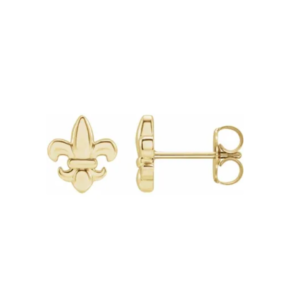 14K Fleur-de-Lis Stud Earrings