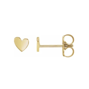 14K Asymmetrical Heart Earrings
