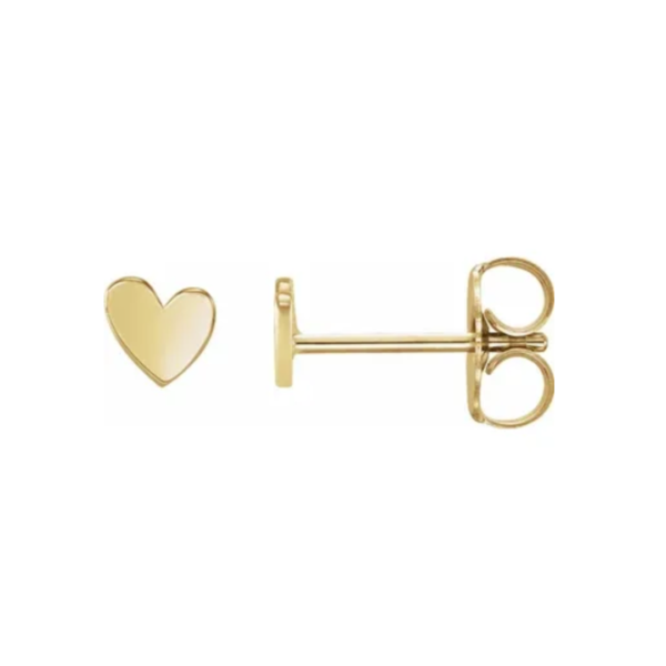 14K Asymmetrical Heart Earrings