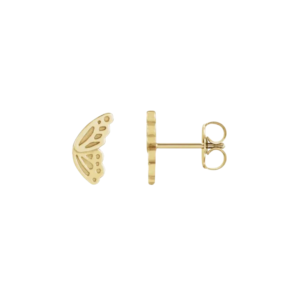 14K Butterfly Wing Stud Earrings