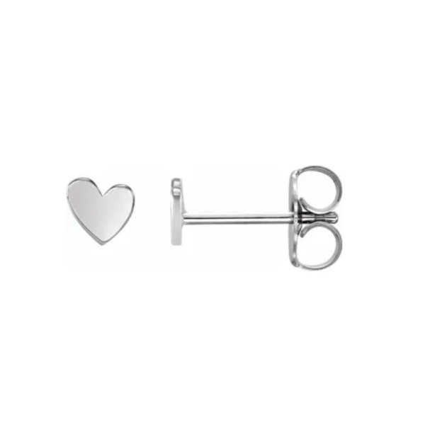 14K Asymmetrical Heart Earrings - Image 3