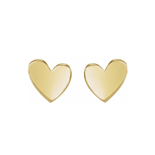 14K Asymmetrical Heart Earrings - Image 2