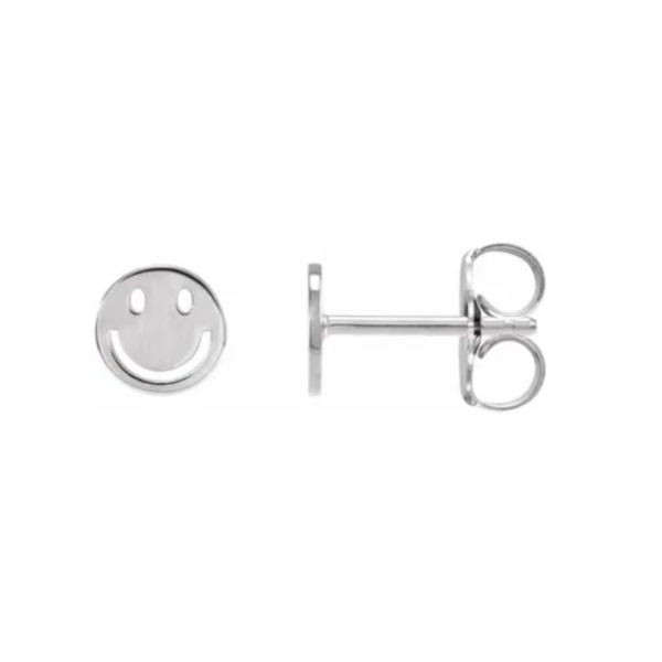 14K Smiley Face Earrings - Image 2