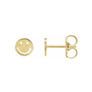 14K Smiley Face Earrings