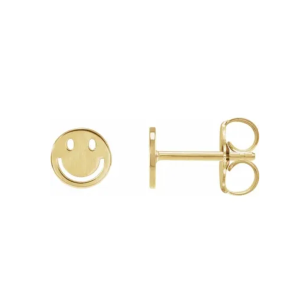 14K Smiley Face Earrings