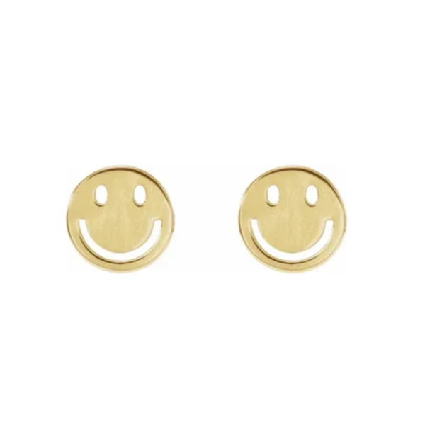 14K Smiley Face Earrings - Image 3