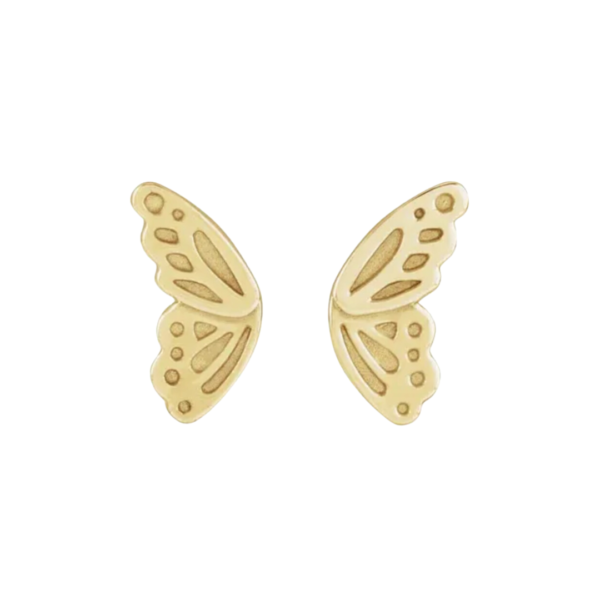 14K Butterfly Wing Stud Earrings - Image 4