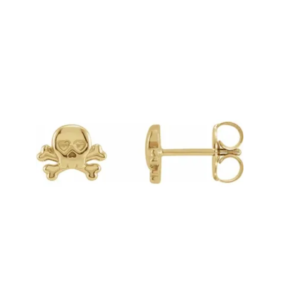 14K Petite Skull and Crossbones Earrings