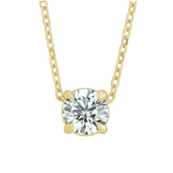 14K Gold and Diamond Drop Necklace
