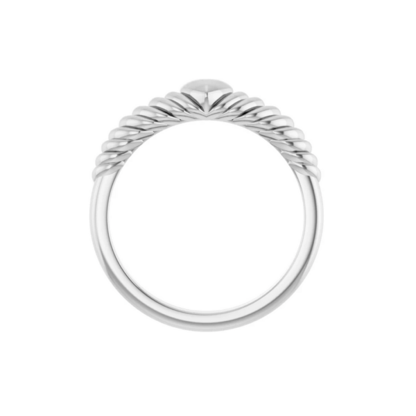 Sterling Silver Rope Heart Dome Ring - Image 2