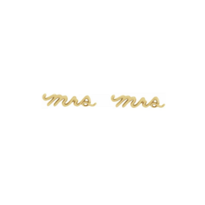14K Gold "Mrs" Earrings