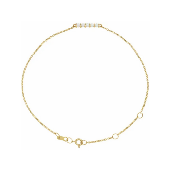 14K Gold and Natural Ethiopian Opal Bar Bracelet