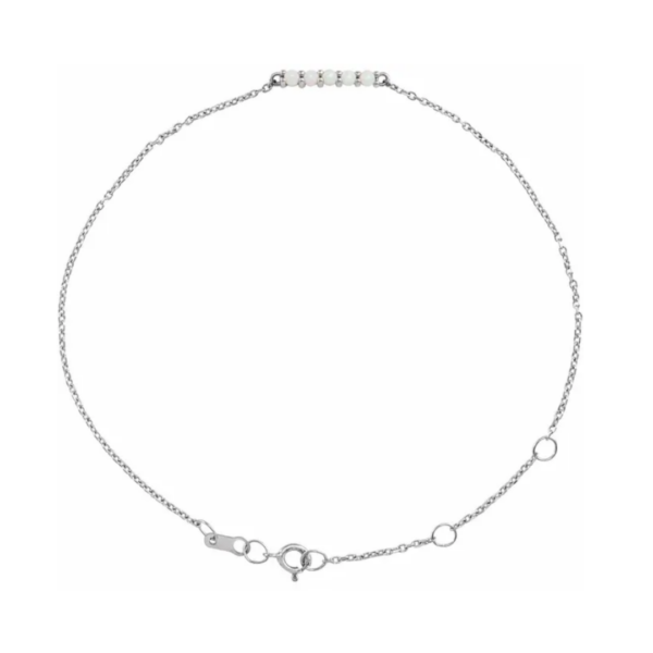 14K Gold and Natural Ethiopian Opal Bar Bracelet - Image 3