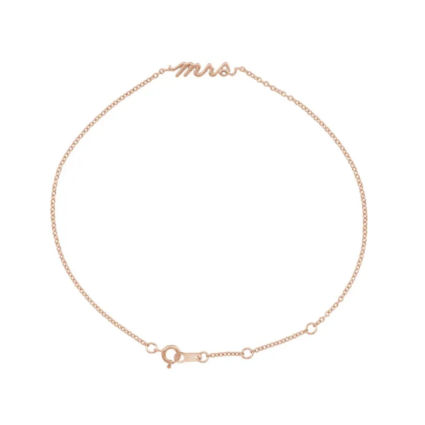 14K Gold Script "Mrs" Bracelet - Image 2