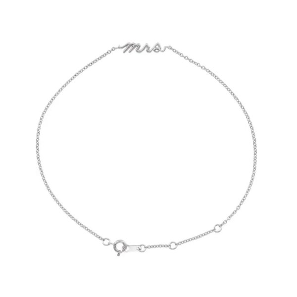 14K Gold Script "Mrs" Bracelet - Image 3
