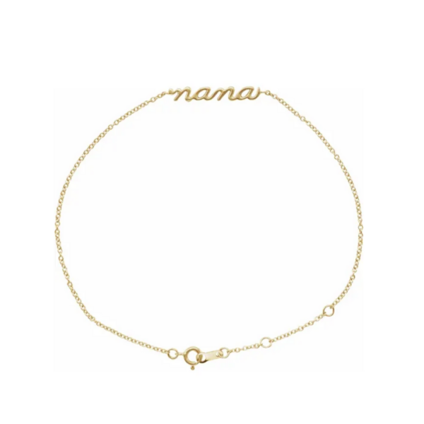 14K Gold Script "Nana" Bracelet