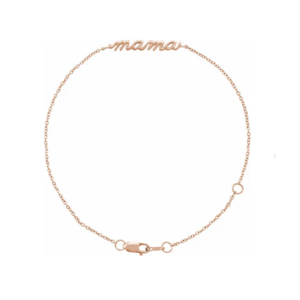 14K Gold Script "Mama" Bracelet - Image 2