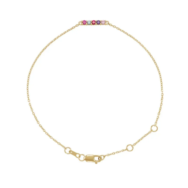 14K Birthstone Bar Bracelet