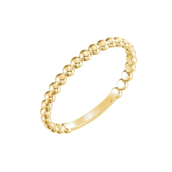14K Stackable Bead Ring
