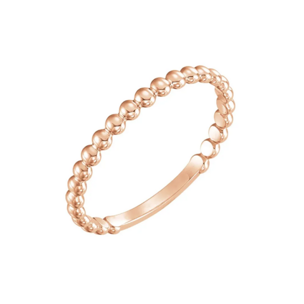 14K Stackable Bead Ring - Image 4