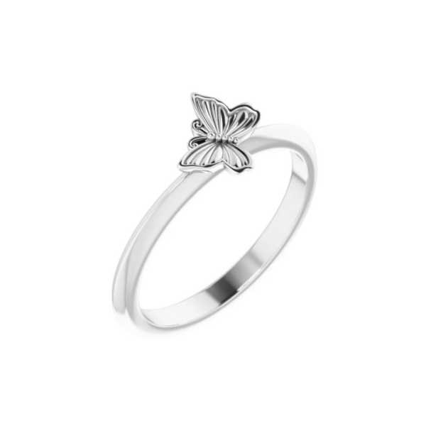 Sterling Silver Butterfly Stacking Ring