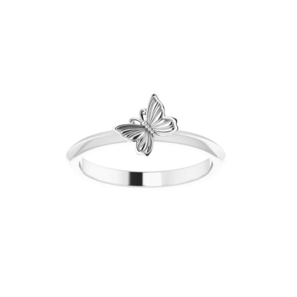 Sterling Silver Butterfly Stacking Ring - Image 2