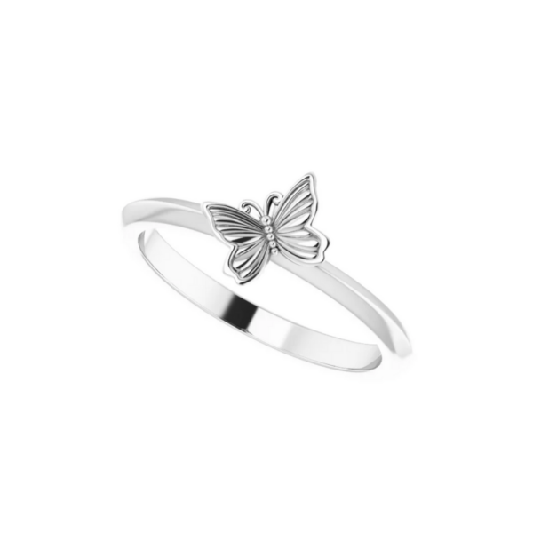 Sterling Silver Butterfly Stacking Ring - Image 4